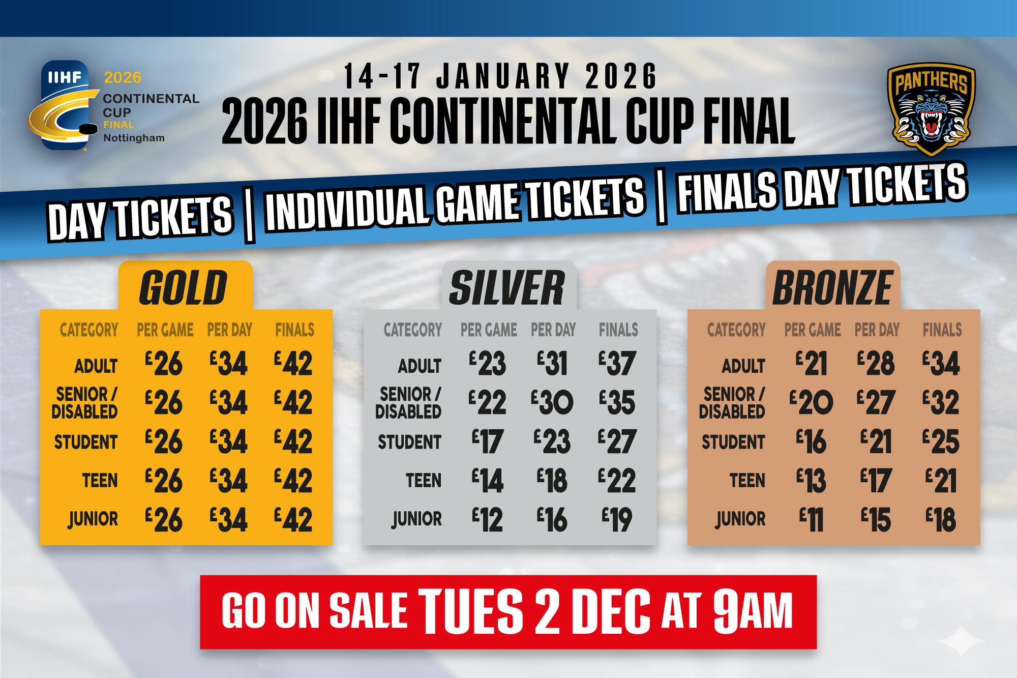 CONTINENTAL CUP PRICES DAY TICKETS PART 2
